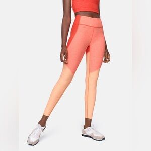 NEW Outdoor Voices Leggings Orange Tri Tone 7/8 Yoga Workout Gym Athletic Size M
